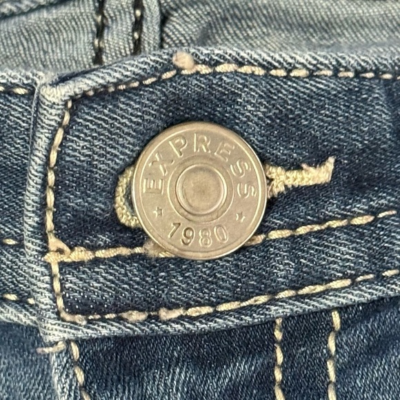 Express Barely Boot Low Rise Stretch Jeans Women’s Size 8R Medium Wash EUC - Picture 4 of 5